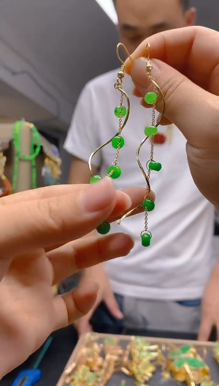 【闪购商品】翡翠耳饰合金413翡翠耳钩