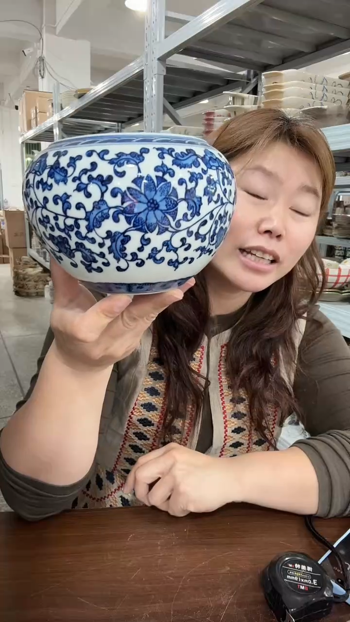 陶瓷青花建水茶洗