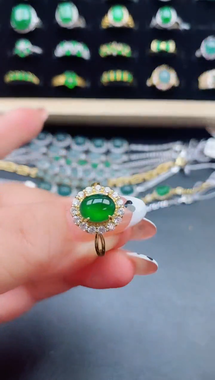 【闪购商品】翡翠戒指银S925镶嵌321321