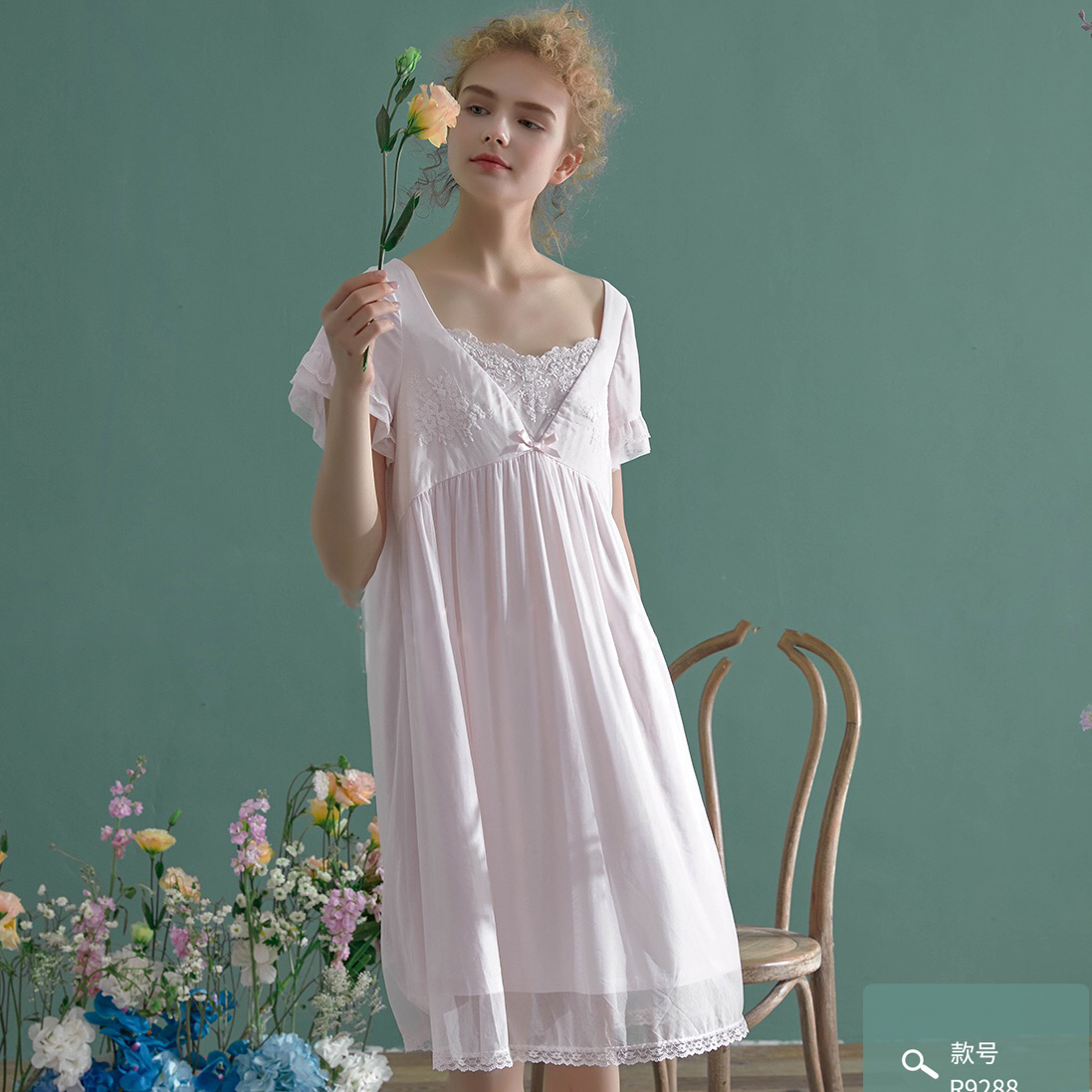 蕾丝设计性感夏季夏天薄款甜美公主风9288