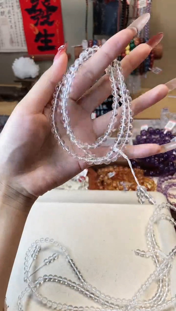 【闪购商品】水晶手串未镶嵌108颗白水晶6m