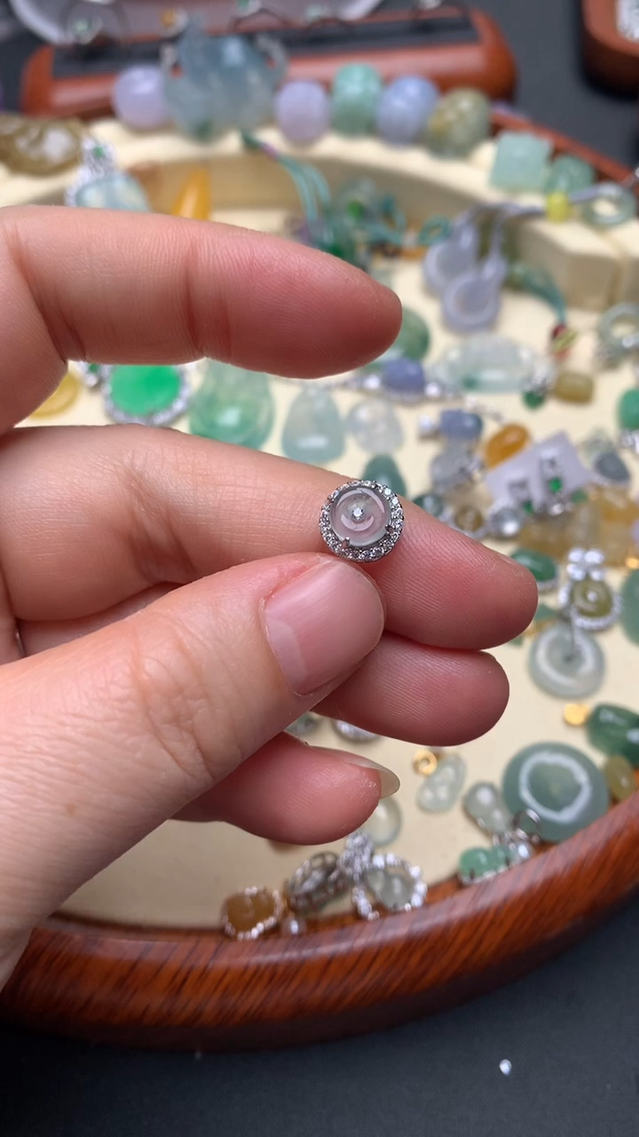 【闪购商品】翡翠颈饰银S925镶嵌翡翠镶嵌平安扣