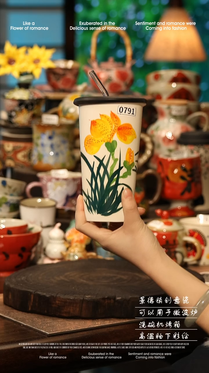 陶瓷景德镇高温釉下彩手工手绘款式@A0791@