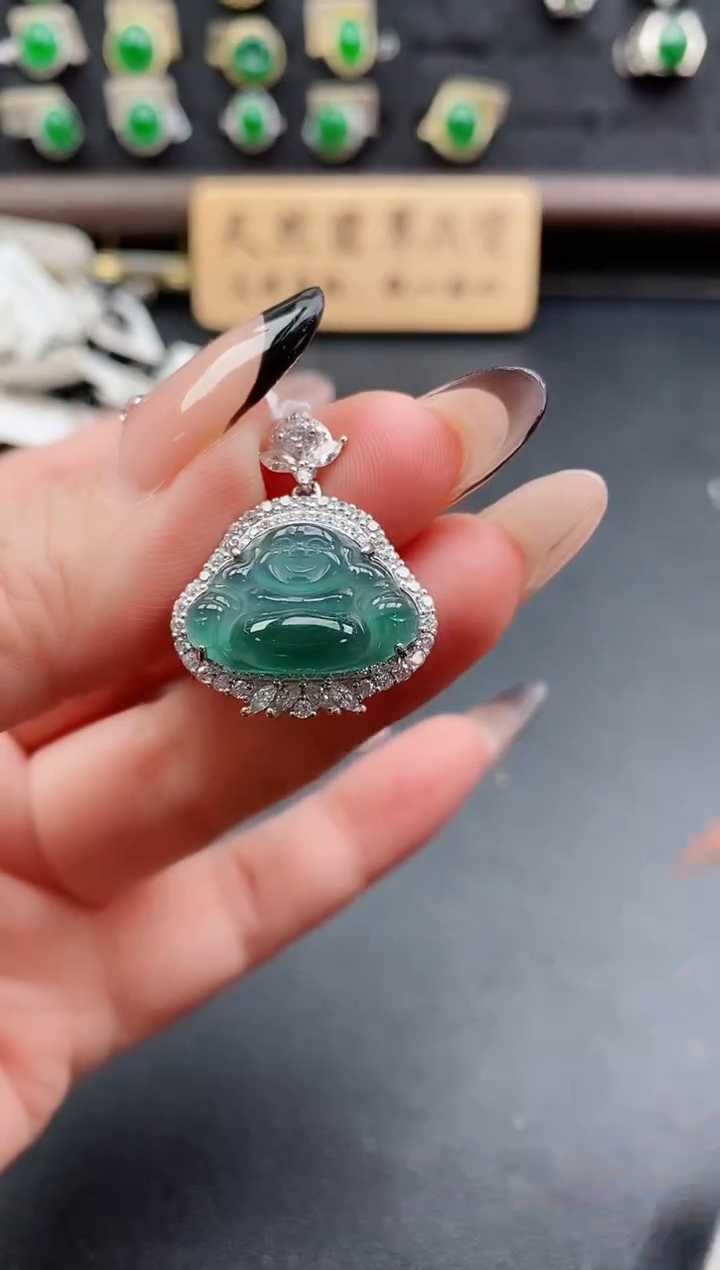 吊坠(赠链)银S925镶嵌翡翠1