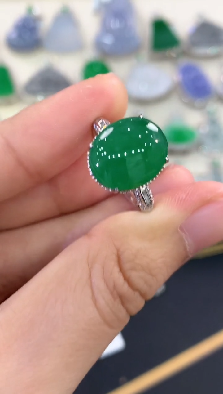 【闪购商品】翡翠戒指18K金镶嵌 B118多样性一件发货