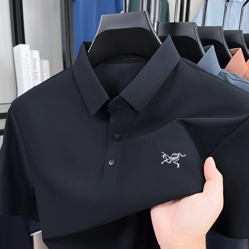 【锦氨全无痕设计】夏季男士短袖上衣POLO衫无痕锦氨翻领纯色polo衫