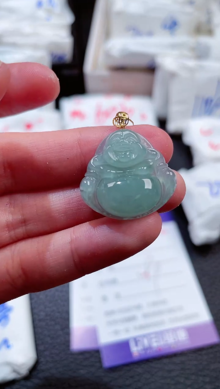 【闪购商品】翡翠18K金镶嵌颈饰00003434