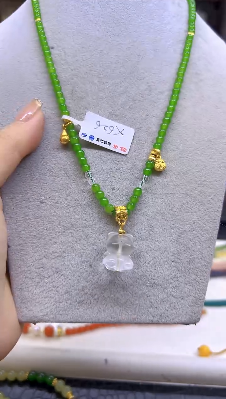 和田玉（碧玉）未镶嵌项链DIY款X626