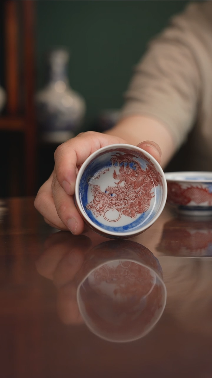 自成堂柴窑青花釉里红