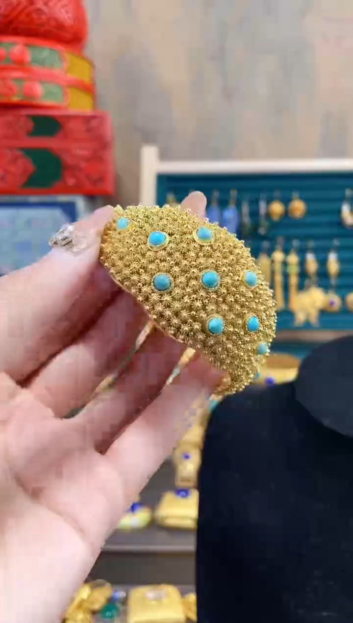 【闪购商品】非遗绝技花丝镶嵌镯子堆松