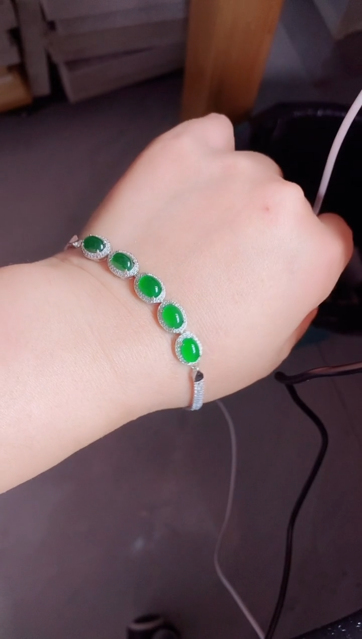 【闪购商品】翡翠手链银S925镶嵌12121