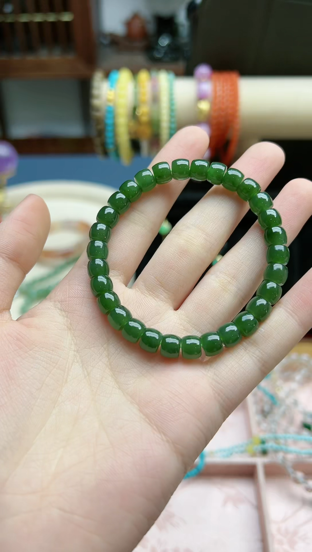 【闪购商品】和田玉手串未镶嵌和田玉老型珠手串*1 XEZ