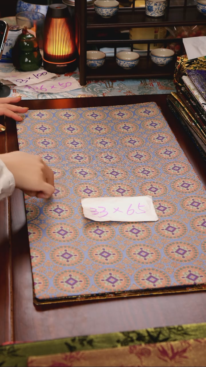 【连珠团窠双面】中国风干泡织锦茶席33*65