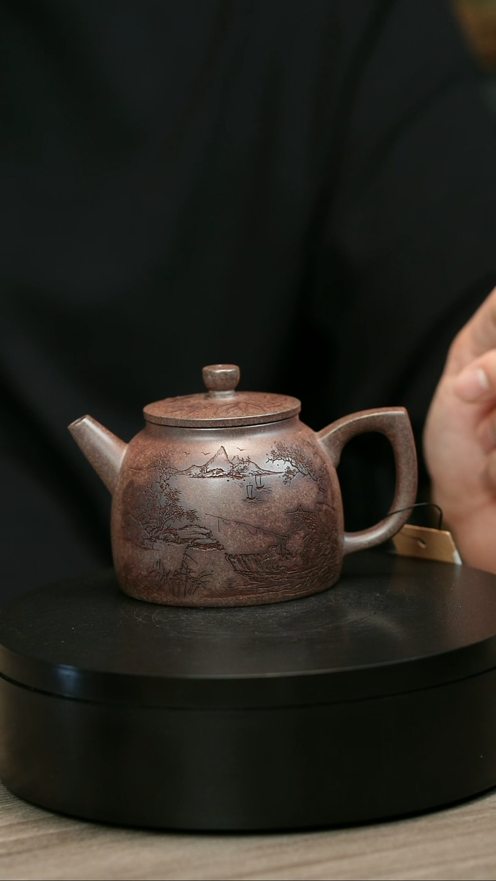 茶壶紫砂3***度H2143李琴溪山垂钓渔罩