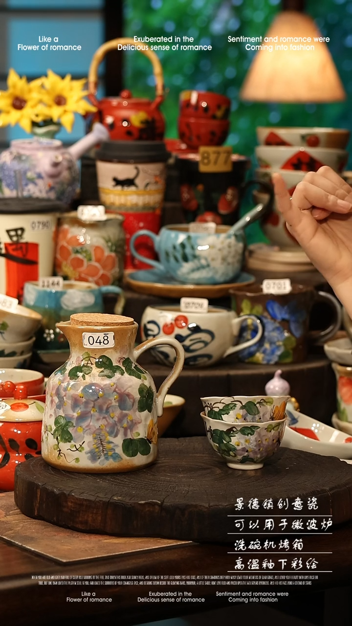 陶瓷景德镇高温釉下彩手工手绘款式@A0048@