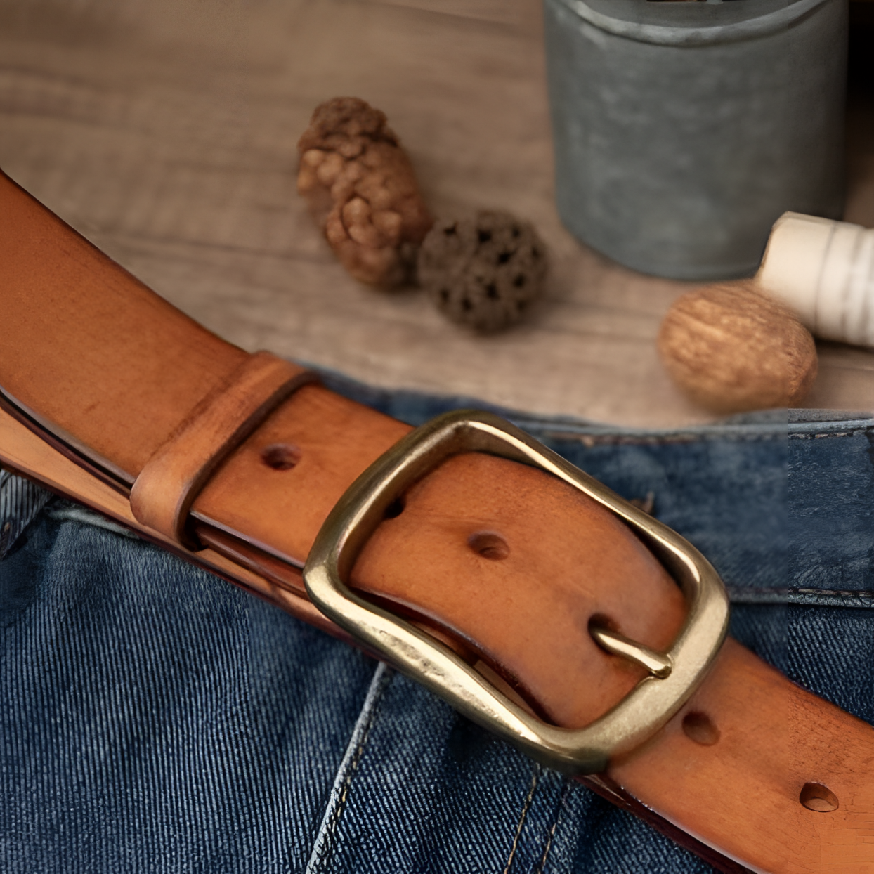 男士头层牛皮皮带手工百搭腰带皮带牛仔做旧时尚棕色真皮皮带