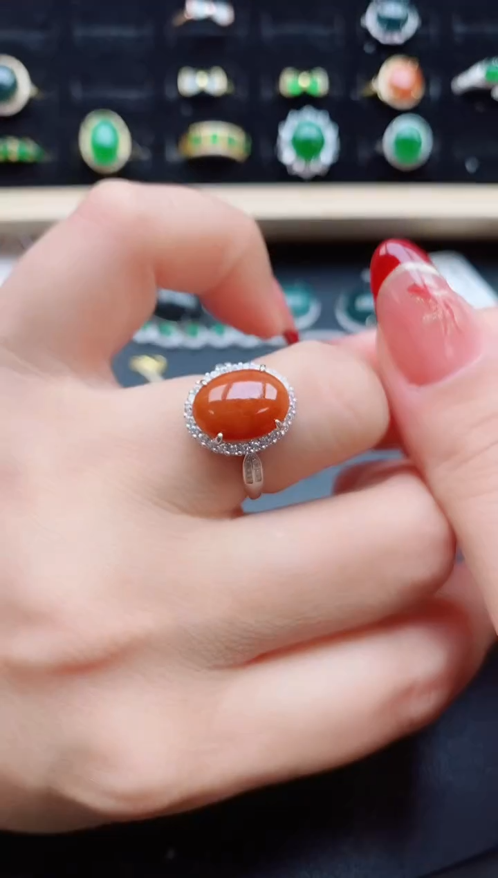 【闪购商品】翡翠戒指银S925镶嵌12121