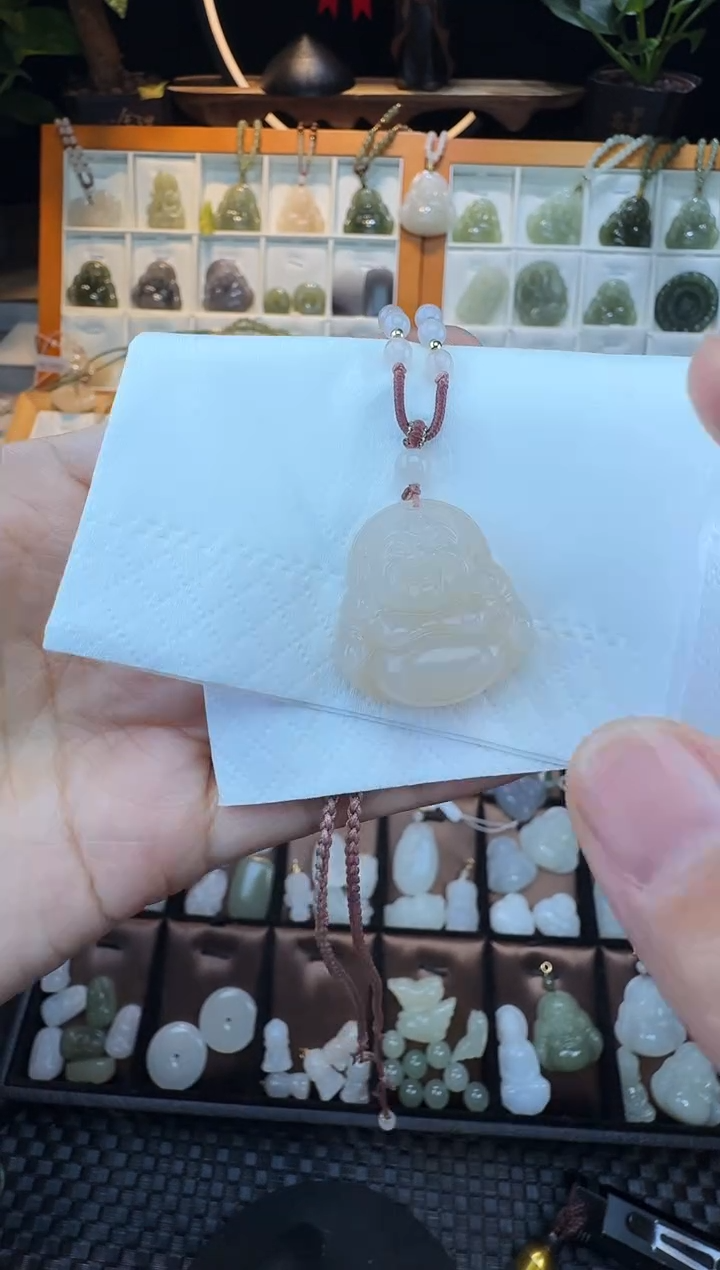 【闪购商品】和田玉颈饰未镶嵌藕粉30佛公