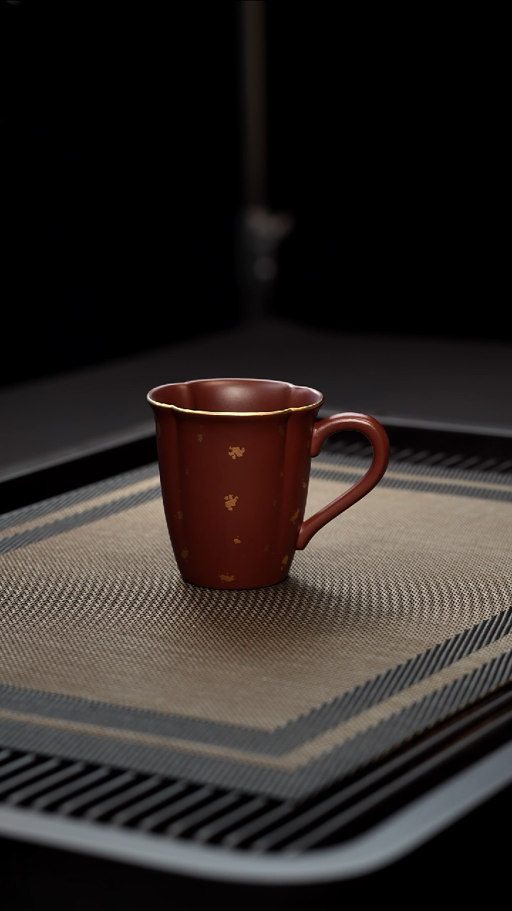 茶壶紫砂描金主人杯