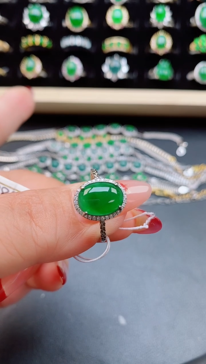 【闪购商品】翡翠戒指银S925镶嵌5080850