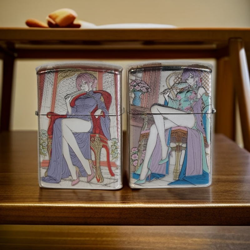 【陀螺老师】煤油打火机 3D浮雕真空电镀 创意 旗袍女 造型 时尚 