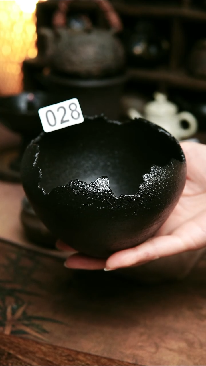 028号紫砂全手工侘寂残破建水