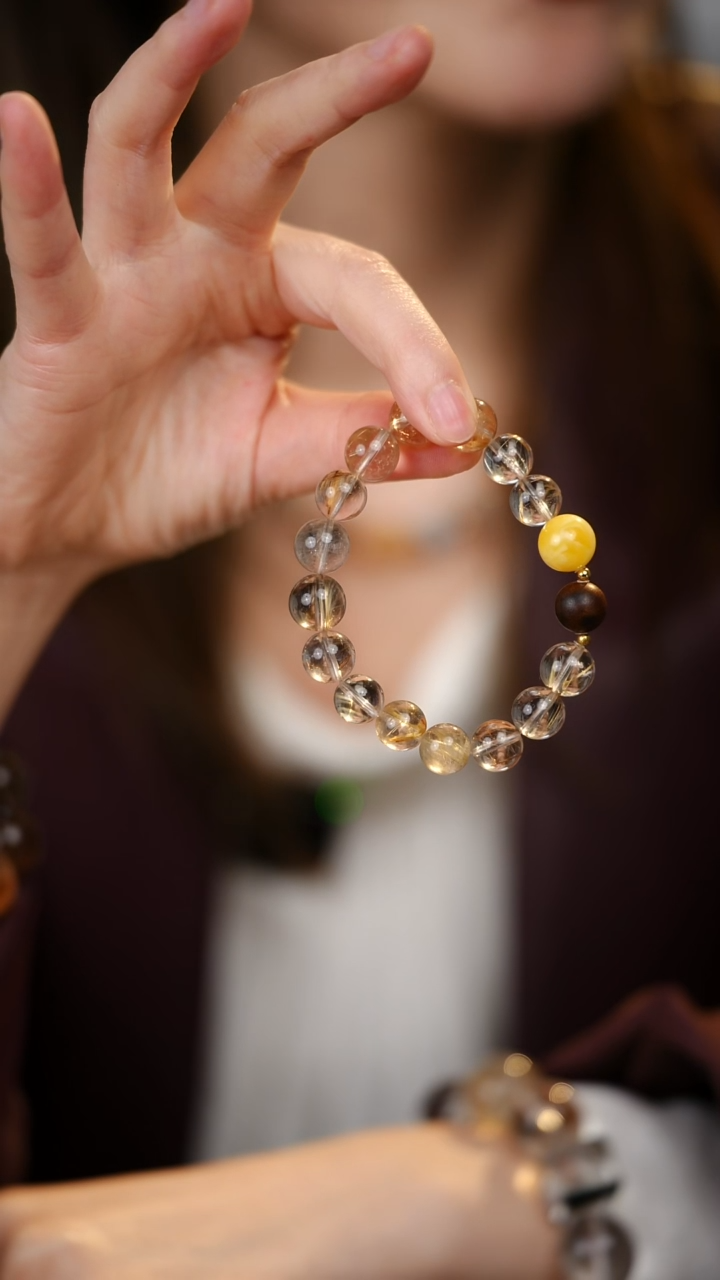 合金手串水晶金发晶