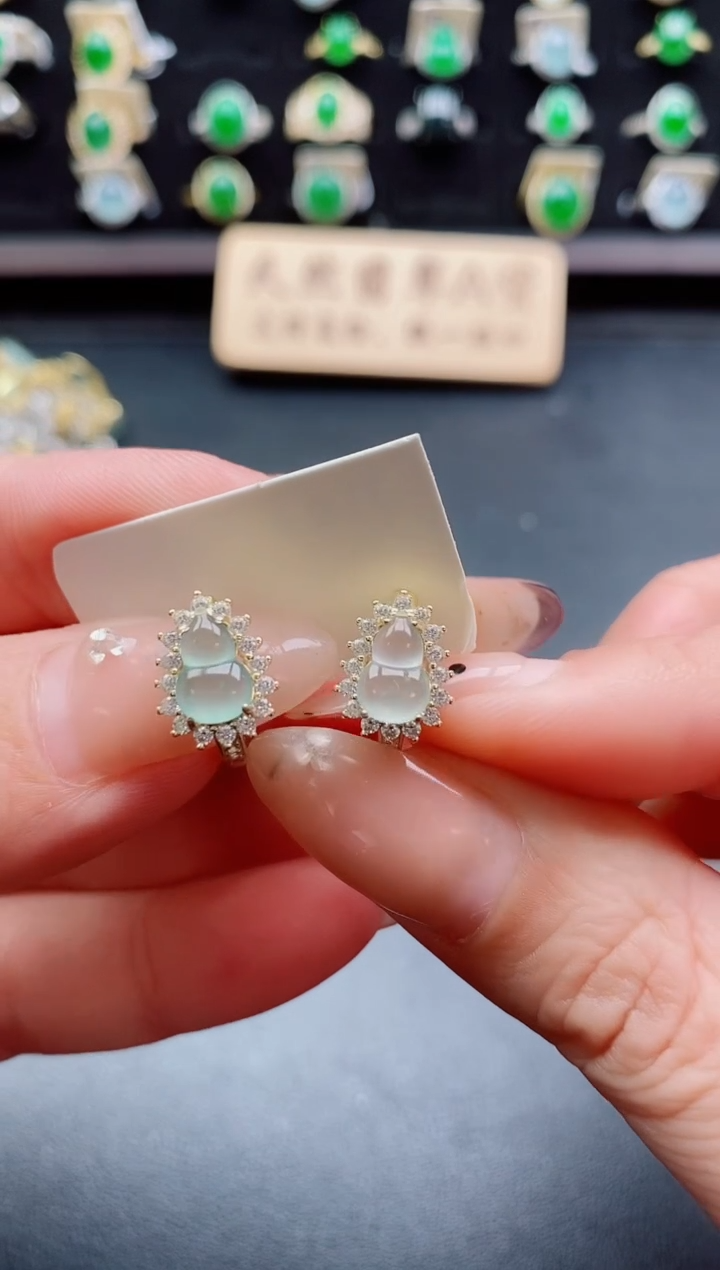 银S925镶嵌戒指翡翠1