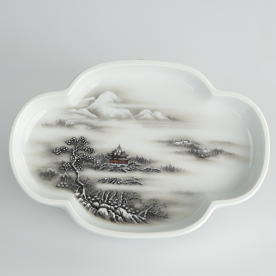 手作艺林藏珍粉彩梁园飞雪海棠壶承