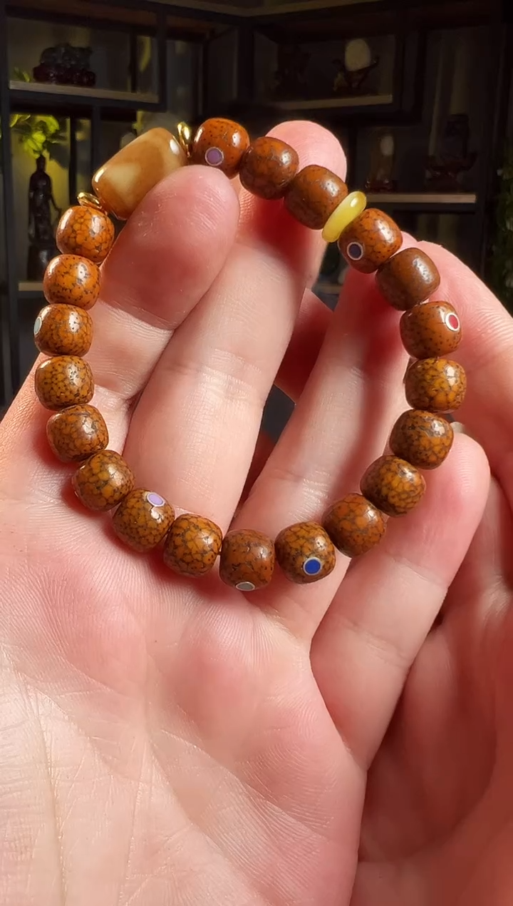 未镶嵌橄榄核手串菩提木带宝串