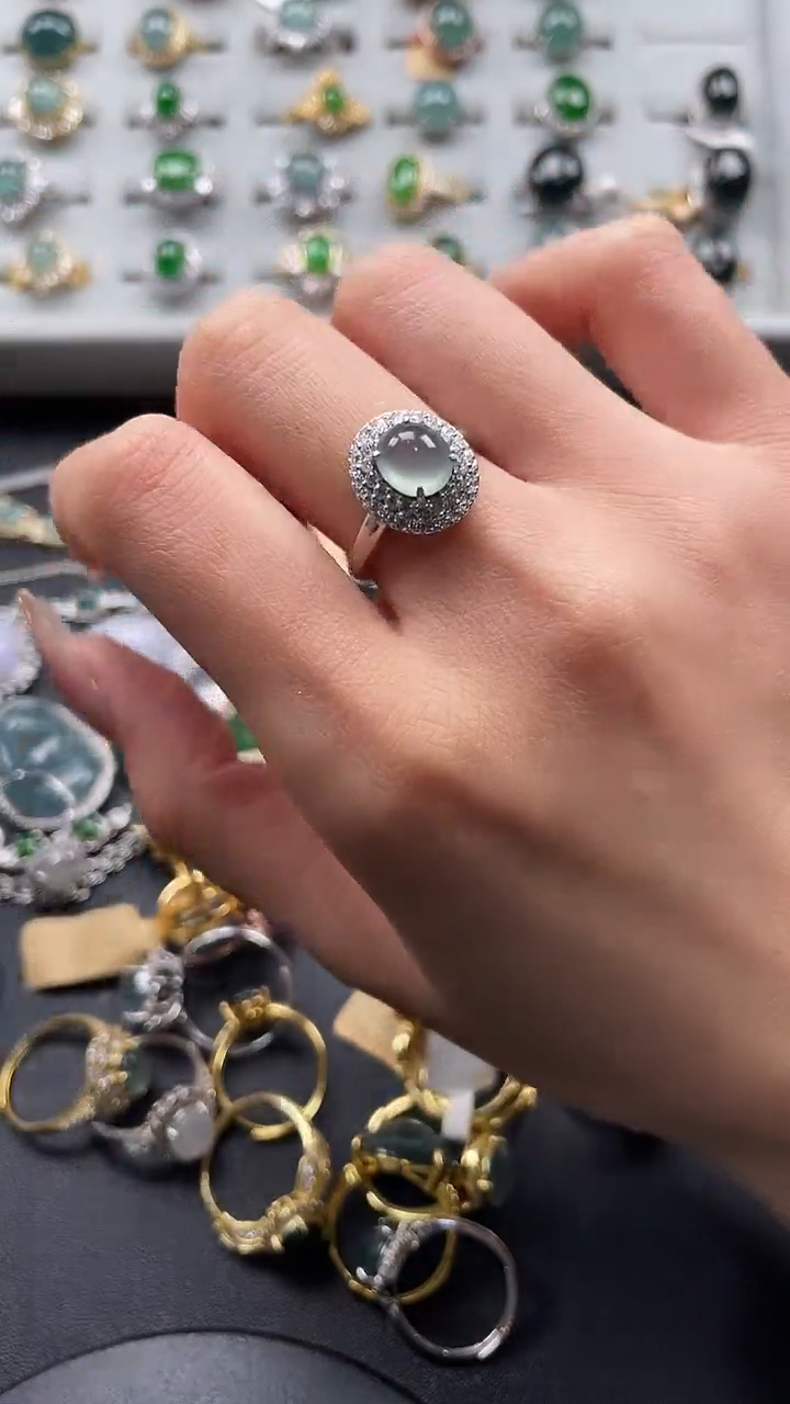 【闪购商品】翡翠戒指银S925镶嵌6575765