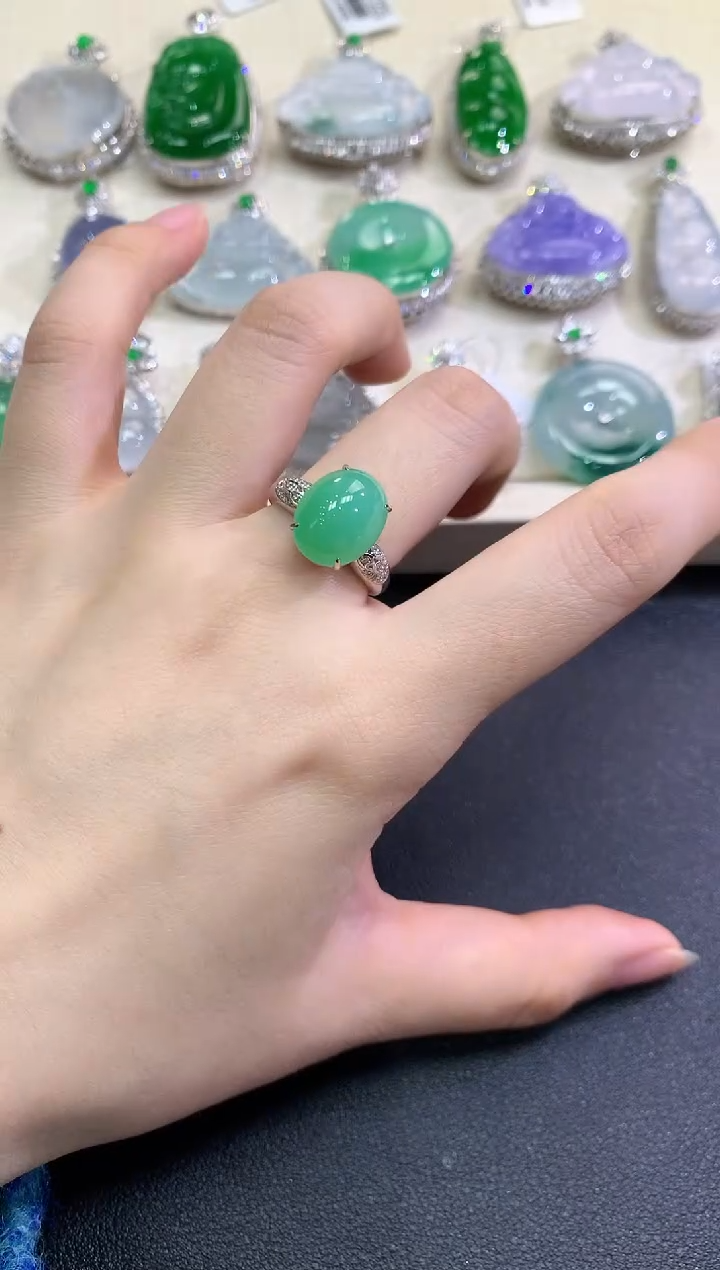 【闪购商品】翡翠戒指18K金镶嵌B98  多样性一件发货