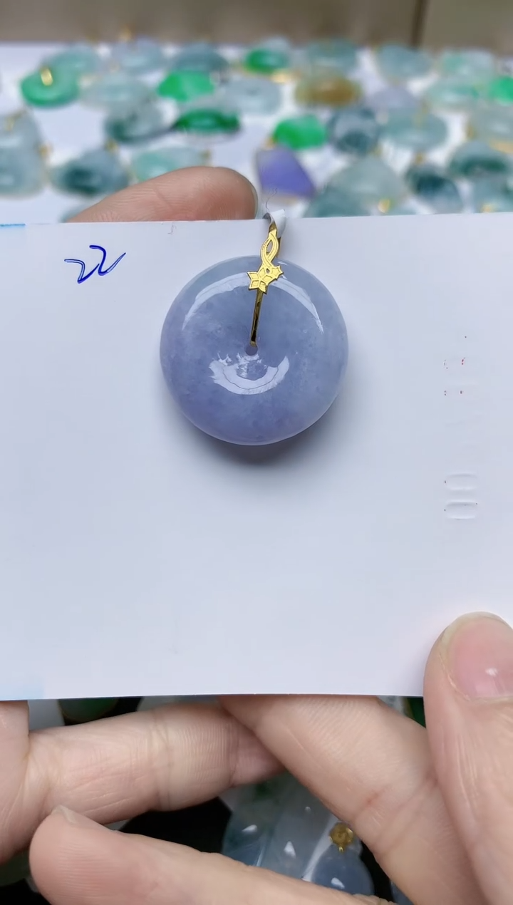 【闪购商品】翡翠颈饰18K金镶嵌天然翡翠A货    