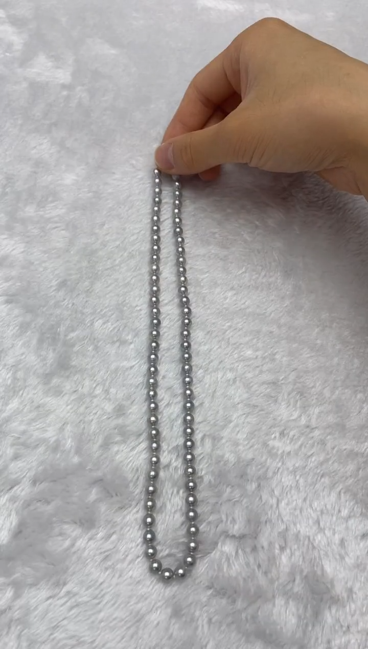 海水珍珠银S925镶嵌项链AK真多麻5.5-6mm