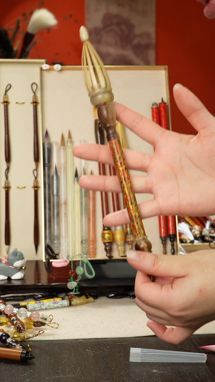 11号孤品高货毛笔链接 清水试笔 蘸墨不退