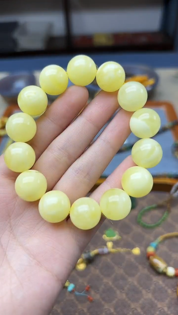 裸石蜜蜡未镶嵌蜜蜡手串15mmYN