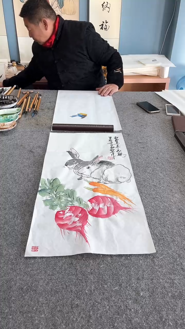 【闪购商品】国画和和美美、手绘兔子