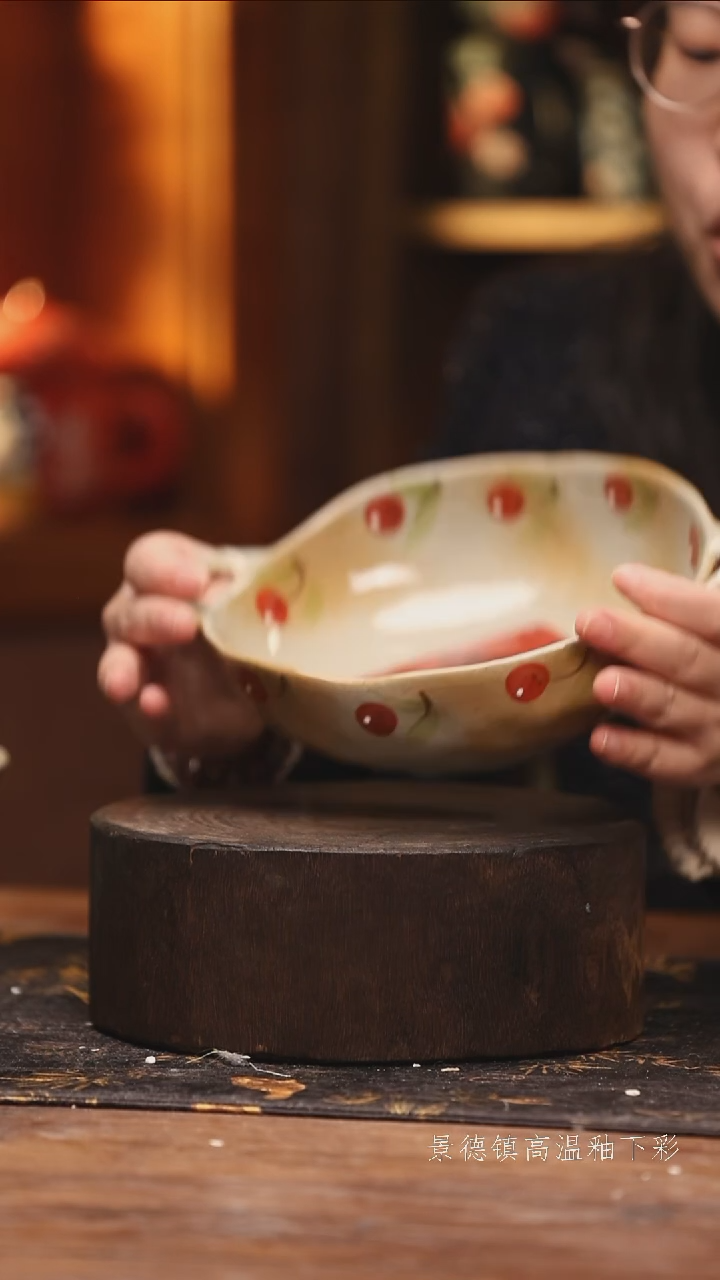 陶瓷景德镇高温釉下手绘陶瓷@L199@