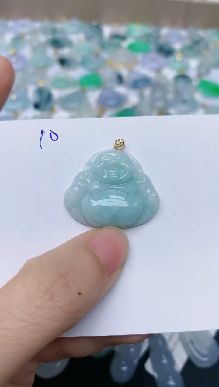 【闪购商品】翡翠颈饰18K金镶嵌天然翡翠A货    10