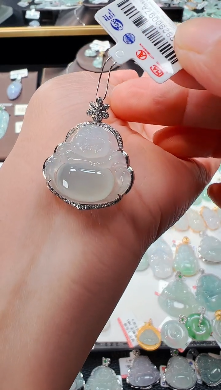 【闪购商品】翡翠吊坠(不含链)18K金镶嵌佛公吊坠97A