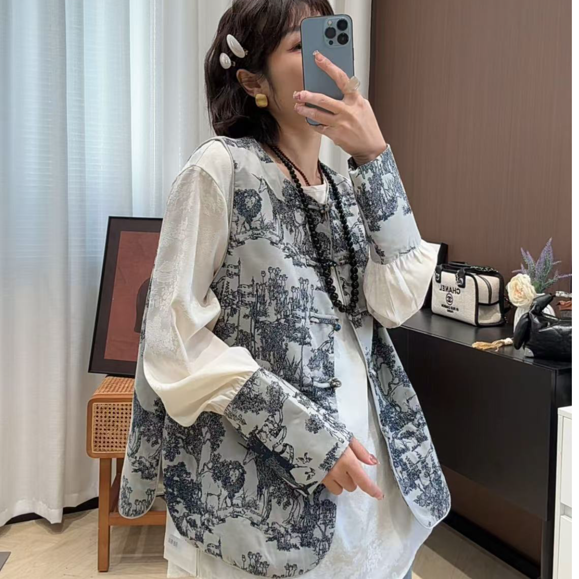 222新中式国风春装 两件套马甲