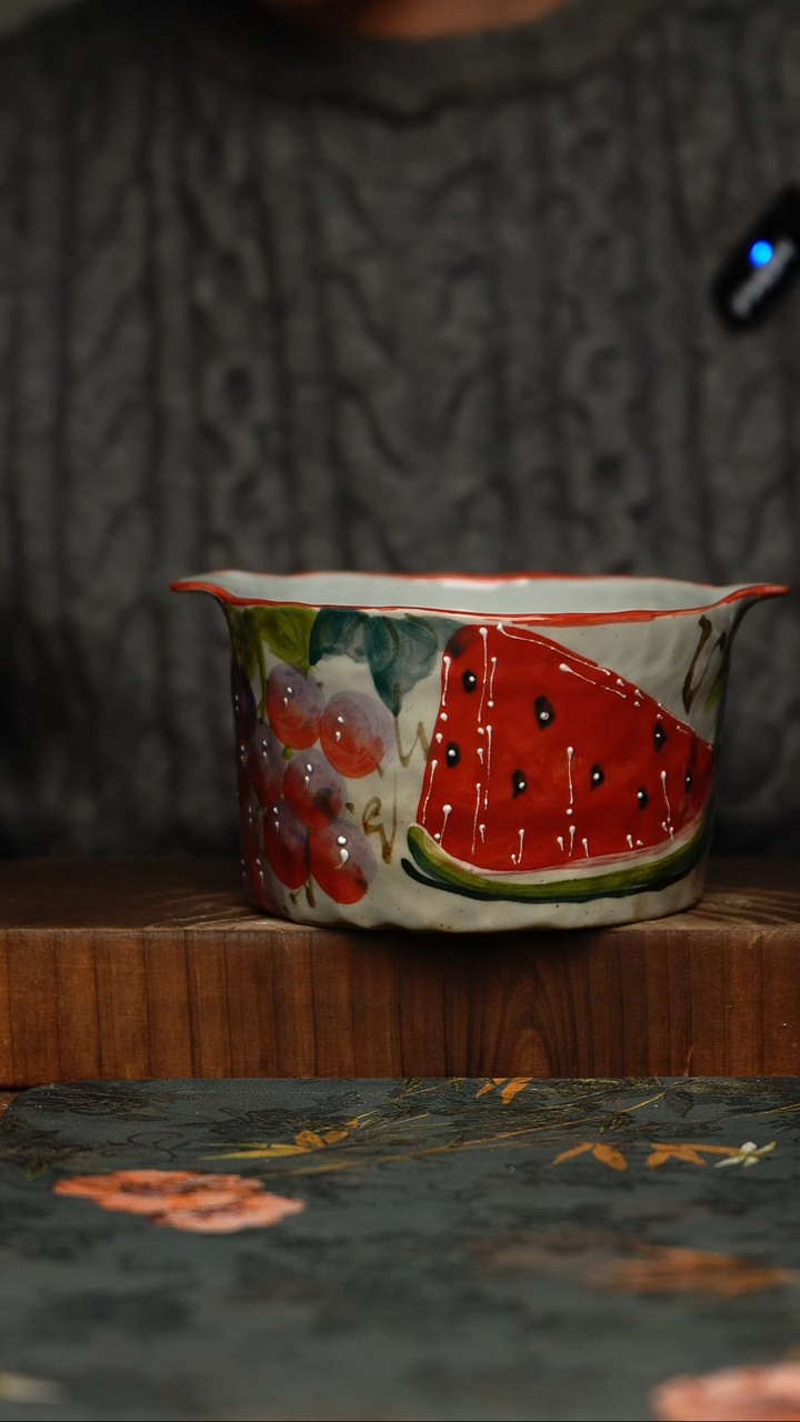 瓷片釉下彩手工手绘同款