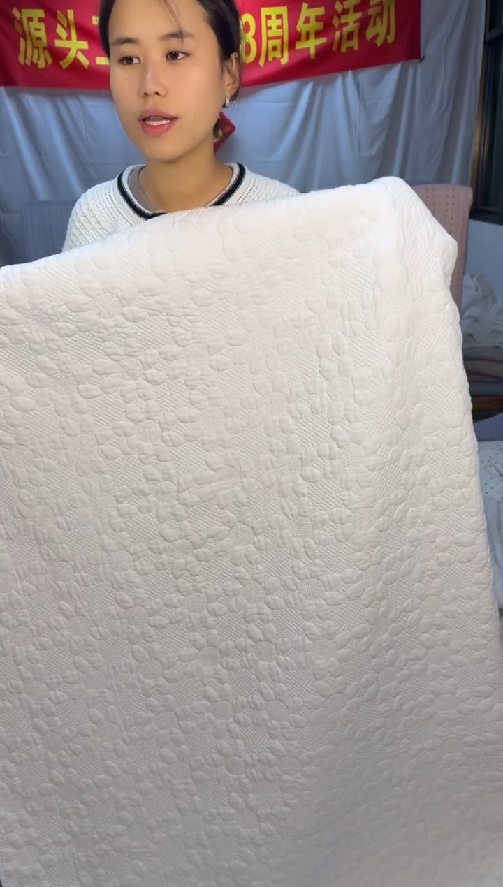 棉纯棉白色向日葵180*200