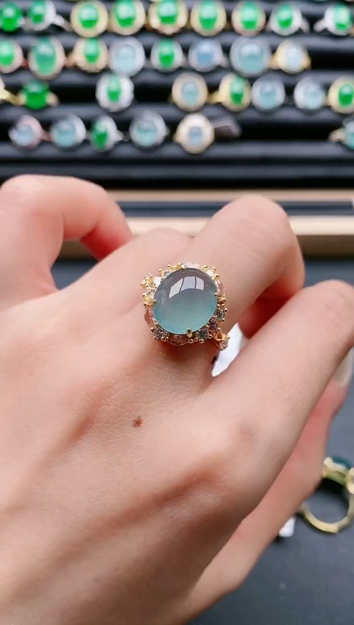 【闪购商品】翡翠戒指银S925镶嵌1111