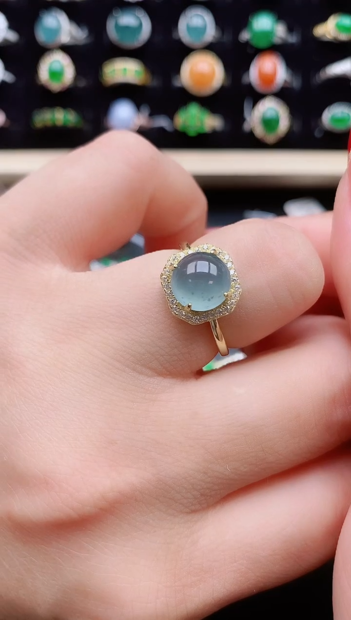 【闪购商品】翡翠戒指银S925镶嵌12121