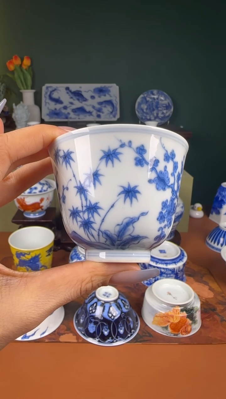 【闪购商品】杯望月怀古。松竹梅。 铃铛杯