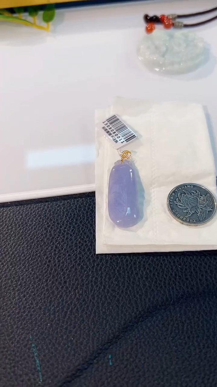 翡翠18K金镶嵌颈饰缅料A货/支持复检/一件