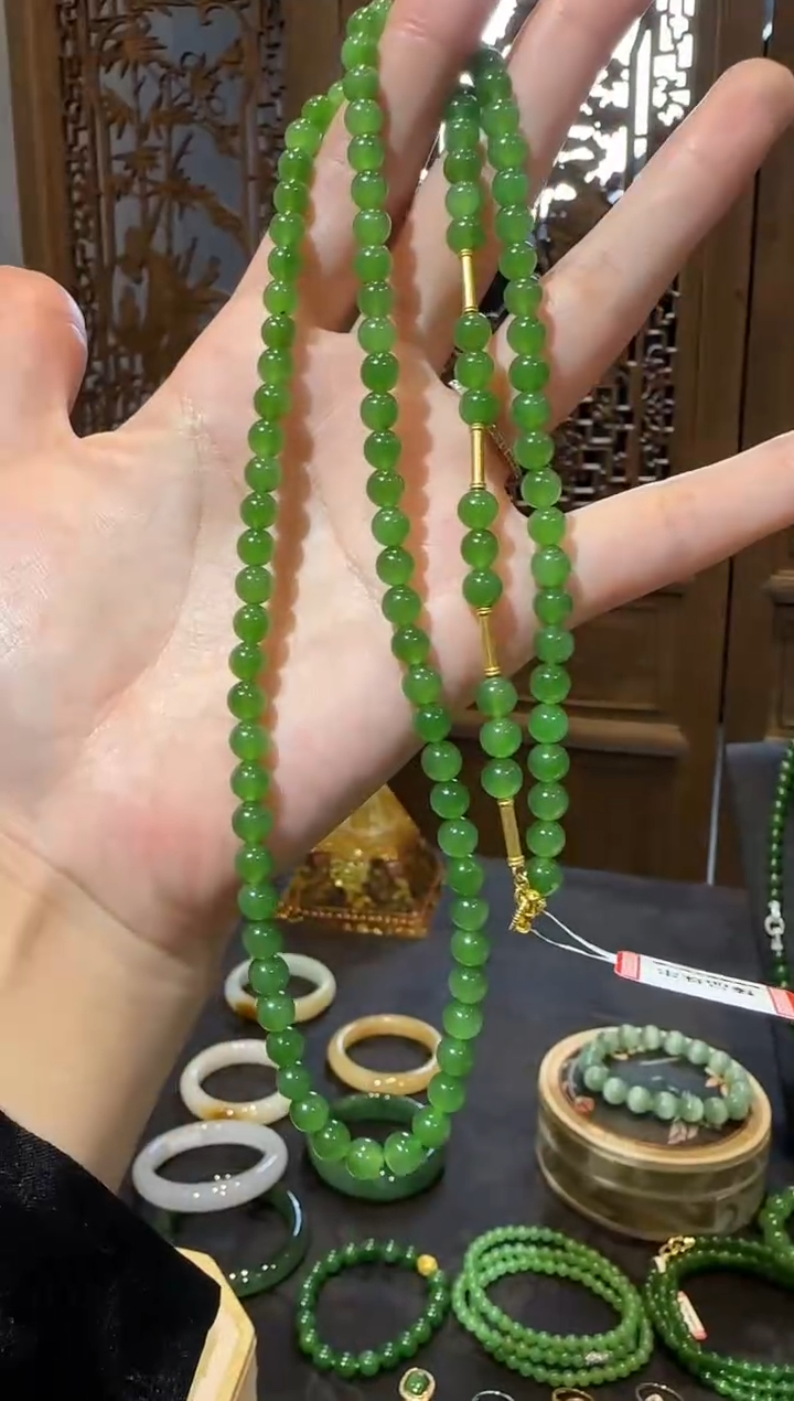 【闪购商品】和田玉项链18K金镶嵌1