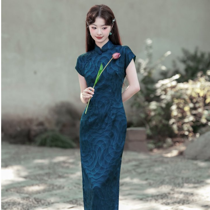 长裙提花新中式旗袍日常显瘦中国风783