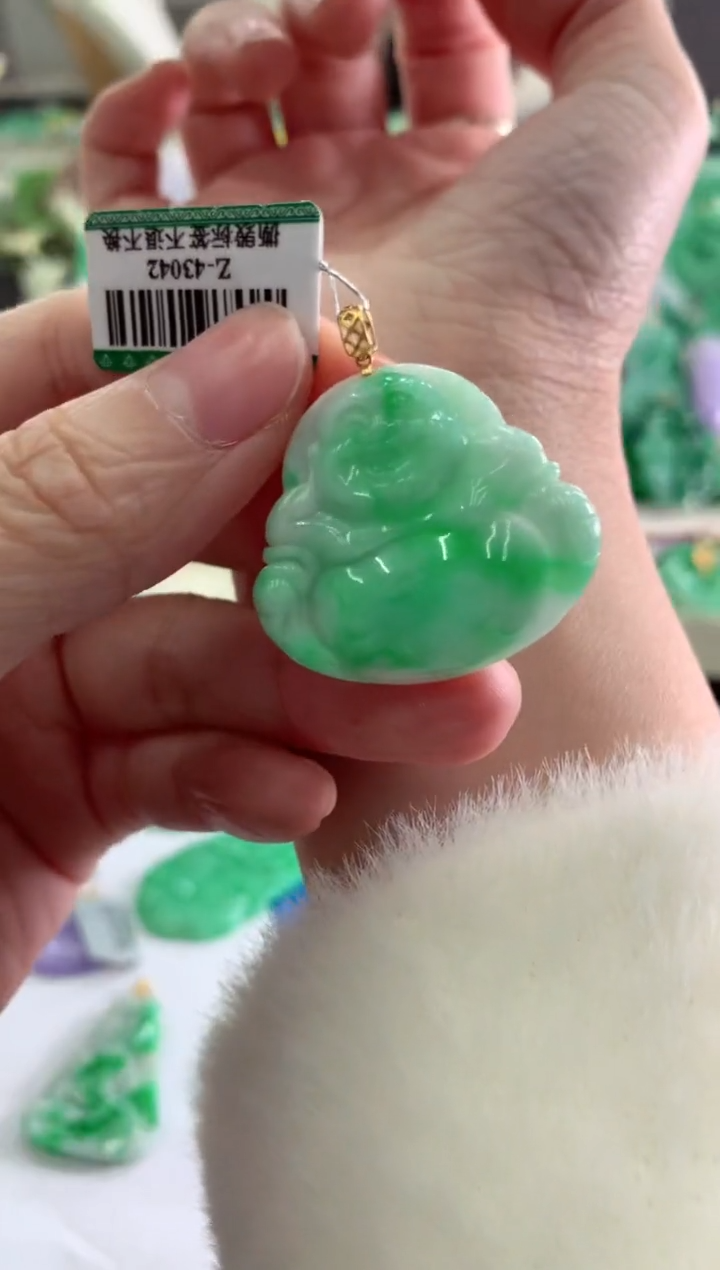 【闪购商品】翡翠吊坠(不含链)18K金镶嵌挂件